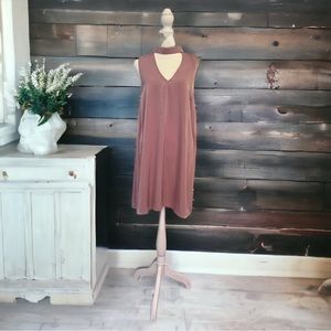 Sugar + Lips Lilac Above The Knee Dress With Keyhole Neckline Size L.